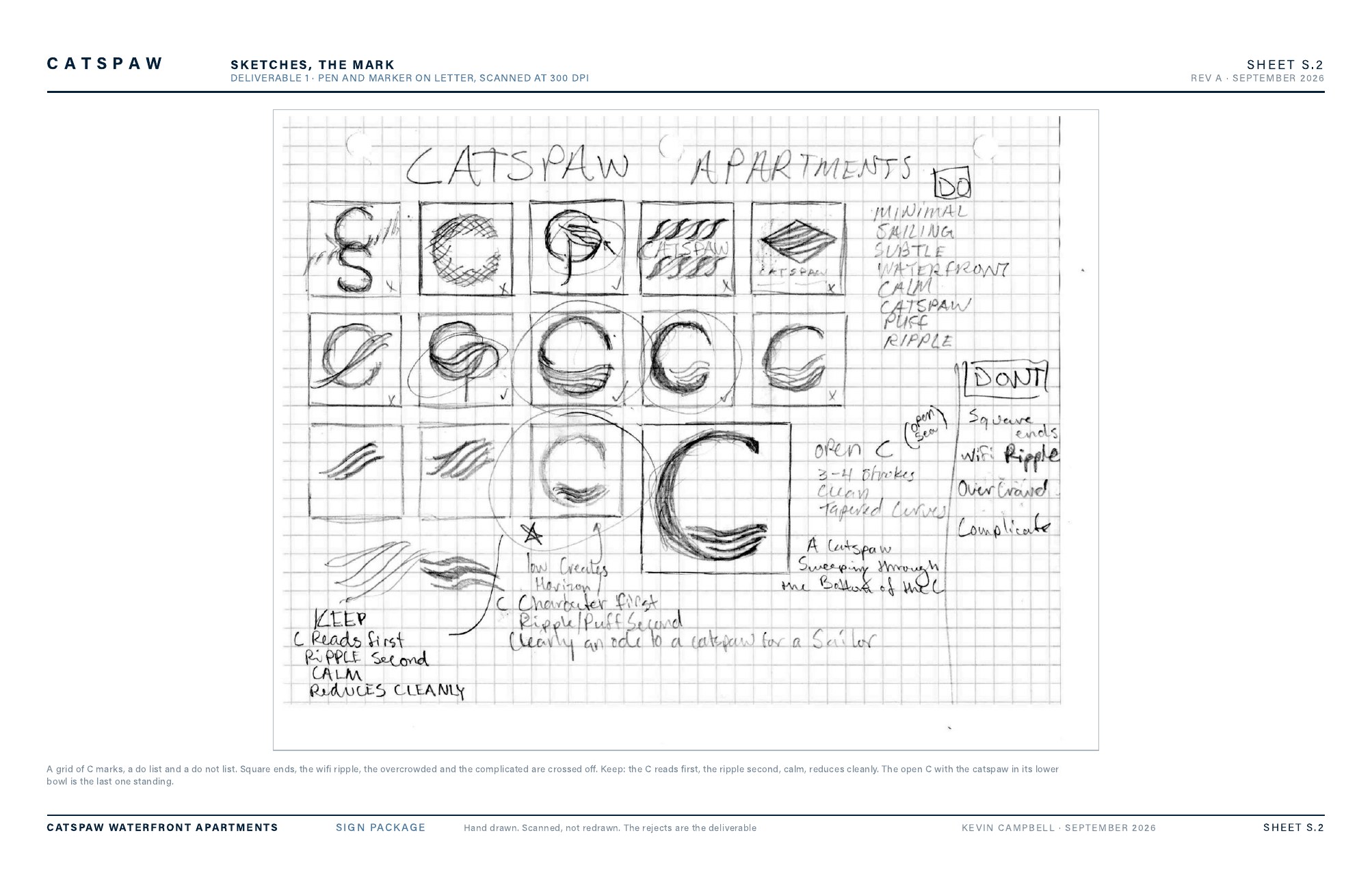 Sheet S.2, a page of C mark sketches.