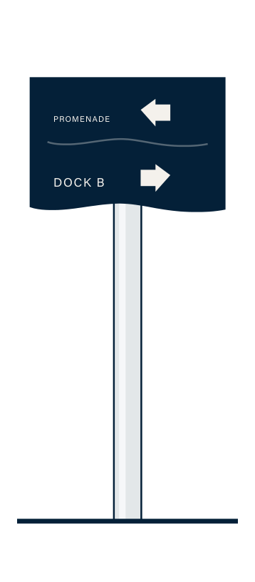 D.2 pedestrian directional on a post.