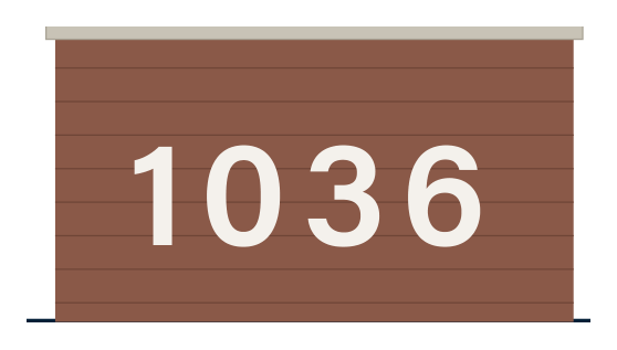 P.2, cast numerals 1036 on a brick monument.